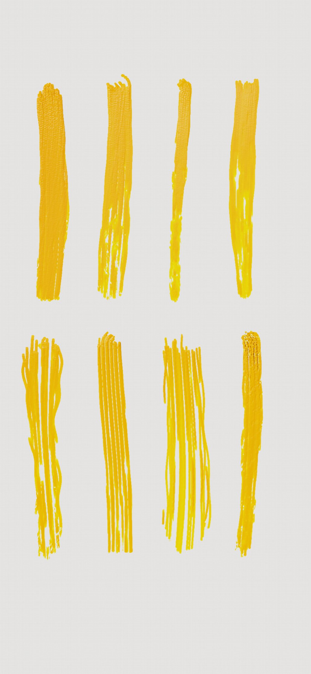 Before: eight brushes, one dip each, pulled by a finger